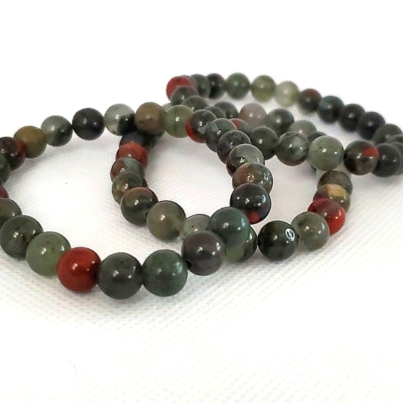 African Bloodstone Crystal Stretch Bracelet - Picture 14 of 14